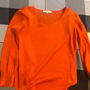 Orange Satin blouse